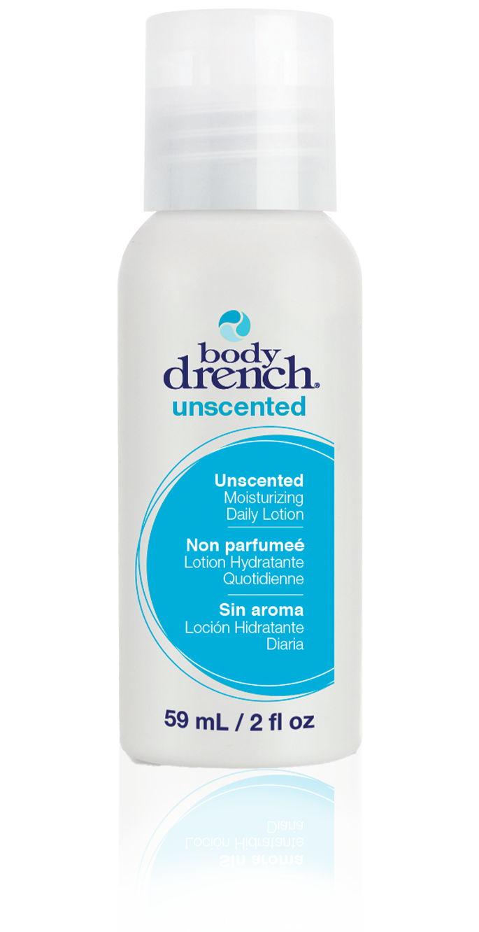 Body Drench Unscented Daily Lotion 59ml - Lightweight unscented daily lotion for deep hydration and soft skin.
