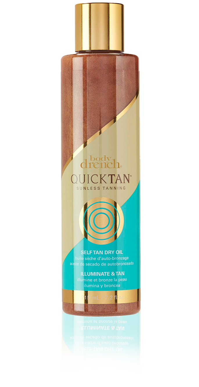 Body Drench QuickTan Self Tan Dry Oil – Self-tanning dry oil for a radiant, streak-free bronze glow.